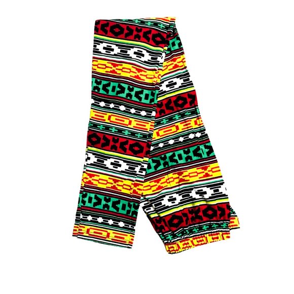 M U.S.A. Aztec Printed Design Junior's Legging One Size - Picture 3 of 5